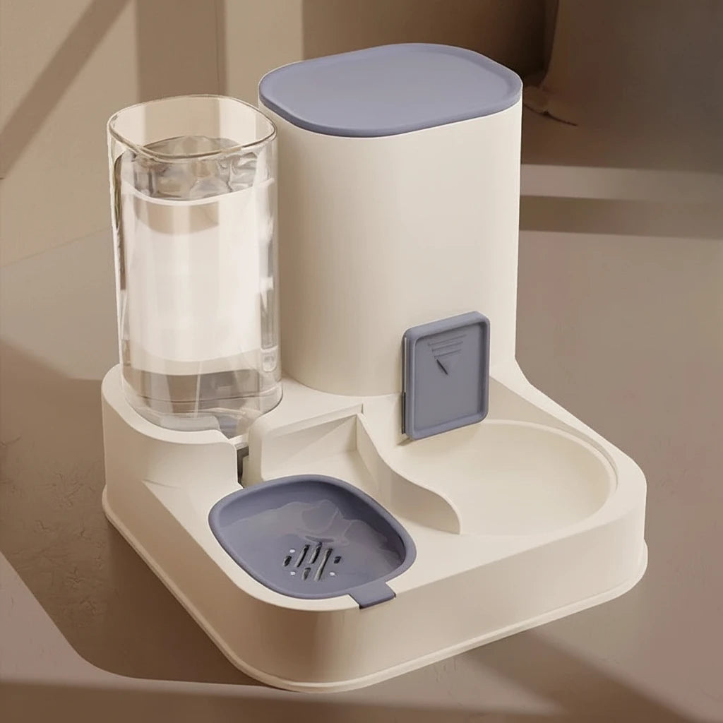 P All-in-one Food And Water Feeding Machine Feeding Dispenser Exquisite Cat Dog Bowl Drinking Fountain Pet Feeder Water Supply - Mur&Moi