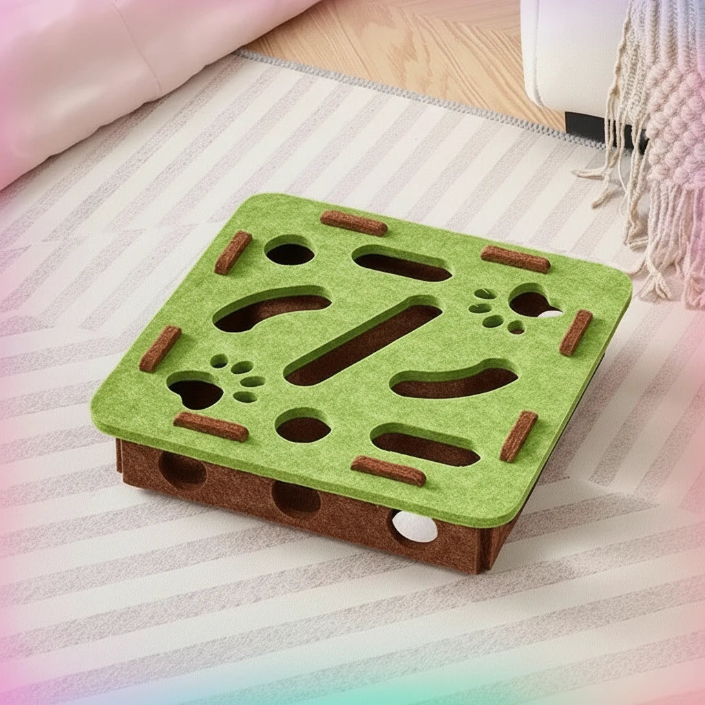 Cat toy bell balls Dig hole funny box felt maze hole Interactive Cats Game self-exciting tool kitten pet cat puzzle teasing cat - Félismart