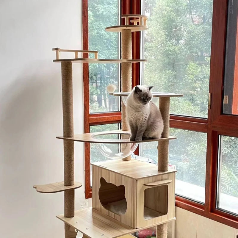 Cat Tree Sisal Rope Cat Tower Cat Scrapers Scratching Post For Cats Toys For Cat Grinding Paws Multi-Level Cat Climbing Frame - Mur&Moi