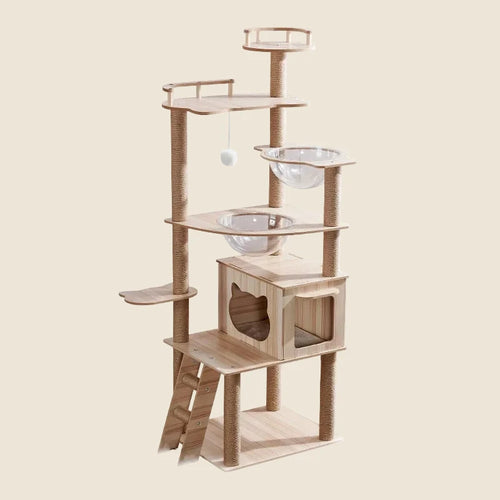 Cat Tree Sisal Rope Cat Tower Cat Scrapers Scratching Post For Cats Toys For Cat Grinding Paws Multi-Level Cat Climbing Frame - Félismart