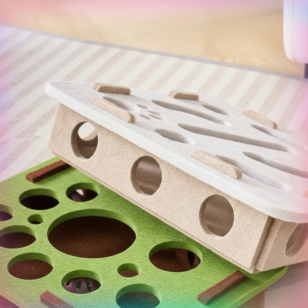 Cat toy bell balls Dig hole funny box felt maze hole Interactive Cats Game self-exciting tool kitten pet cat puzzle teasing cat - Mur&Moi