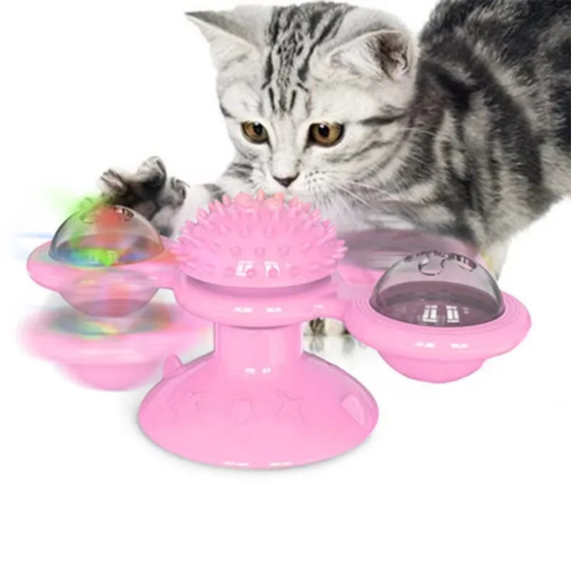 Windmill Cat Toy Interactive Pet Toys for Cats Puzzle Cat Game Toy With Whirligig Turntable for Kitten Brush Teeth Pet Supplies - Mur&Moi
