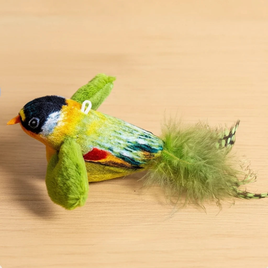 Indoor Interactive Birds Toy for Cat Chasing Teasing Toy Sounding Catnip Cat Teaser Toy Self-hilarity Wall Hanging Birds Cat Toy - Mur&Moi