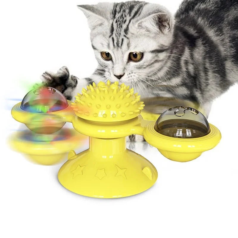 Windmill Cat Toy Interactive Pet Toys for Cats Puzzle Cat Game Toy With Whirligig Turntable for Kitten Brush Teeth Pet Supplies - Mur&Moi