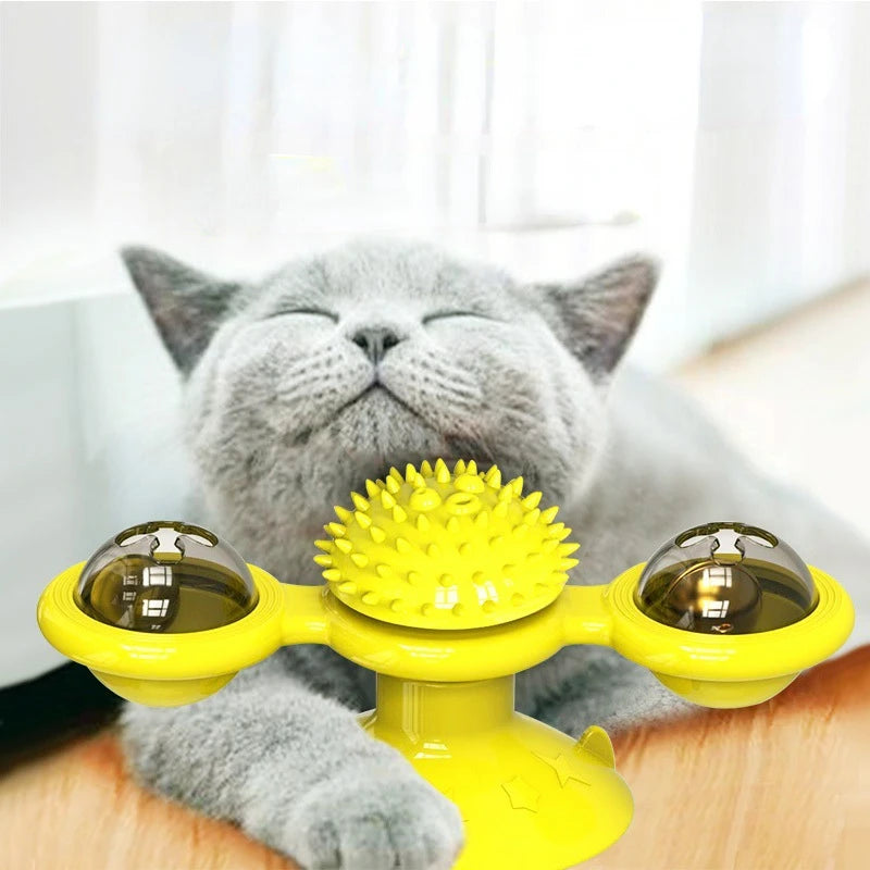 Windmill Cat Toy Interactive Pet Toys for Cats Puzzle Cat Game Toy With Whirligig Turntable for Kitten Brush Teeth Pet Supplies - Mur&Moi