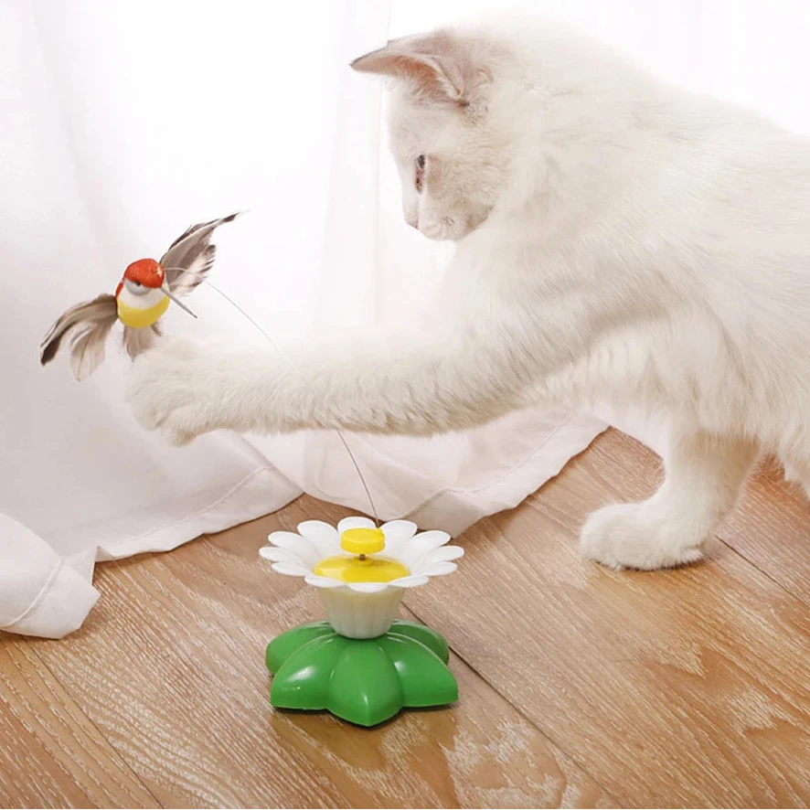 Electric Flying Bird Teasing Stick Automatically Spins Around Hummingbird, Cat Self Hi Toy - Felismart