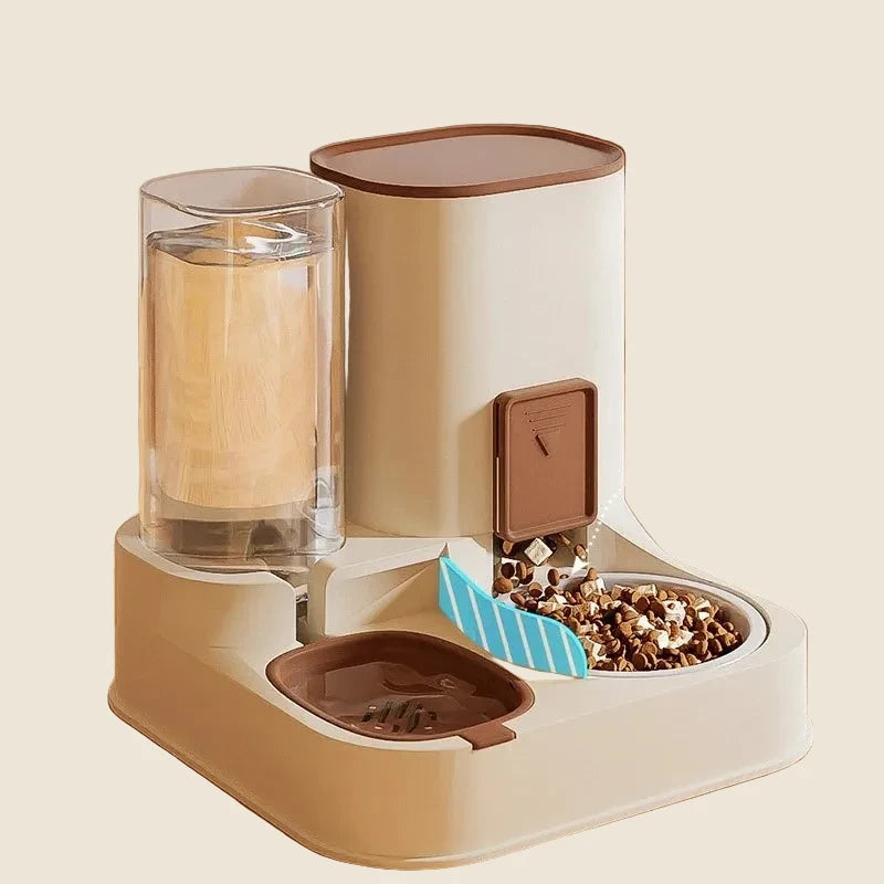 P All-in-one Food And Water Feeding Machine Feeding Dispenser Exquisite Cat Dog Bowl Drinking Fountain Pet Feeder Water Supply - Mur&Moi
