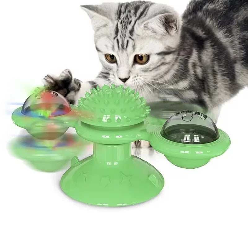 Windmill Cat Toy Interactive Pet Toys for Cats Puzzle Cat Game Toy With Whirligig Turntable for Kitten Brush Teeth Pet Supplies - Mur&Moi
