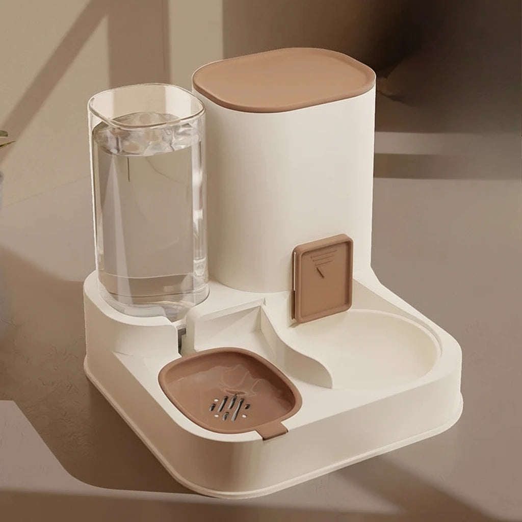 P All-in-one Food And Water Feeding Machine Feeding Dispenser Exquisite Cat Dog Bowl Drinking Fountain Pet Feeder Water Supply - Mur&Moi