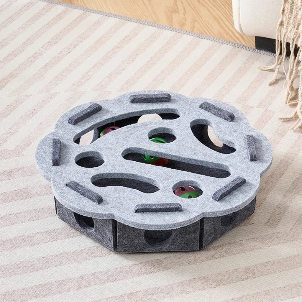 Cat toy bell balls Dig hole funny box felt maze hole Interactive Cats Game self-exciting tool kitten pet cat puzzle teasing cat - Mur&Moi